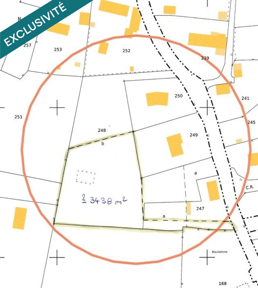 Vente Terrain Terrain à bâtir de 3438 m², non viabilisé, La Bazoque La bazoque