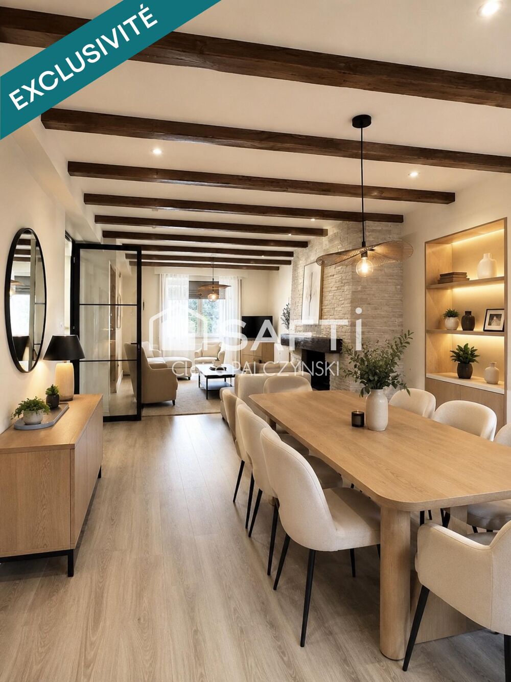 EXCLUSIVITÉ SAFTI  Maison de 98 m² avec jardin, garage et sous-sol complet