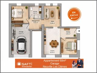  Appartement à vendre 3 pièces 68 m²
