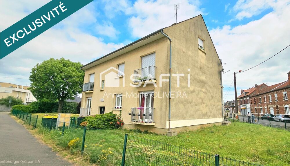 Vente Immeuble Immeuble en monopropriété offrant un bon rapport : avec 5 lots, garages, caves, jardin, stationnement ext, poche gare et commodi Chauny