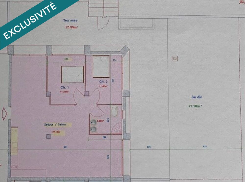 Vente Appartement Grand T3 de 87m2 avec double séjour et terrasse de 70m2... Eygalieres