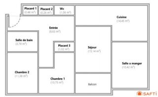  Appartement � vendre 3 pi�ces 78 m�