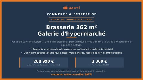 Brasserie 362 m&sup2; galerie commerciale hypermarch&eacute; 285000 83700 Saint-raphael