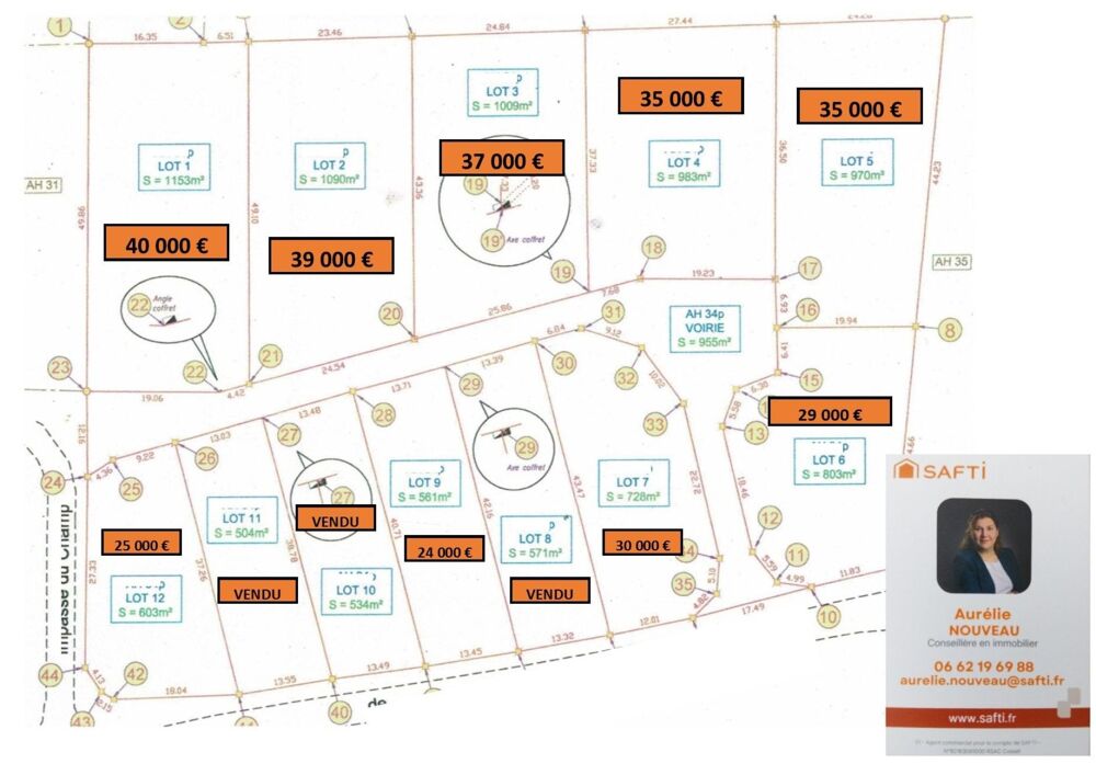 Vente Terrain Terrain constructible et viabilisé - 970 m² Saint-hilaire-la-croix
