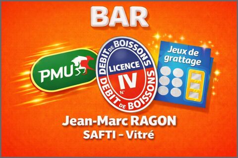 Fonds de commerce Bar - PMU - Jeux de grattage 130800 35500 Vitre