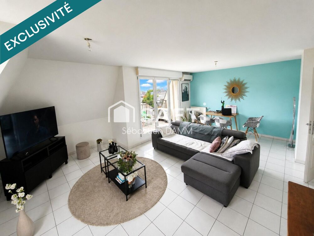 Vente Appartement Appartement 3 pièces de 76,84 m² avec terrasse, balcon, garage et cave – Dernier étage avec ascenseur – Mulhouse Dornach Mulhouse