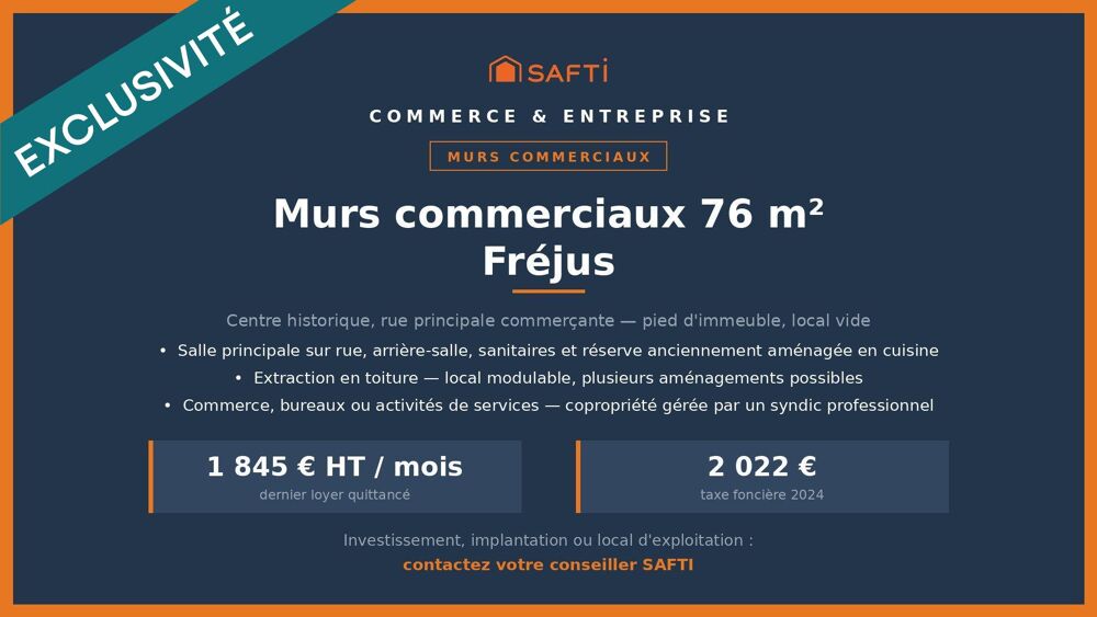   Murs commerciaux 76 m² / Fréjus 