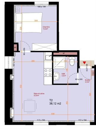  Appartement � vendre 2 pi�ces 38 m�