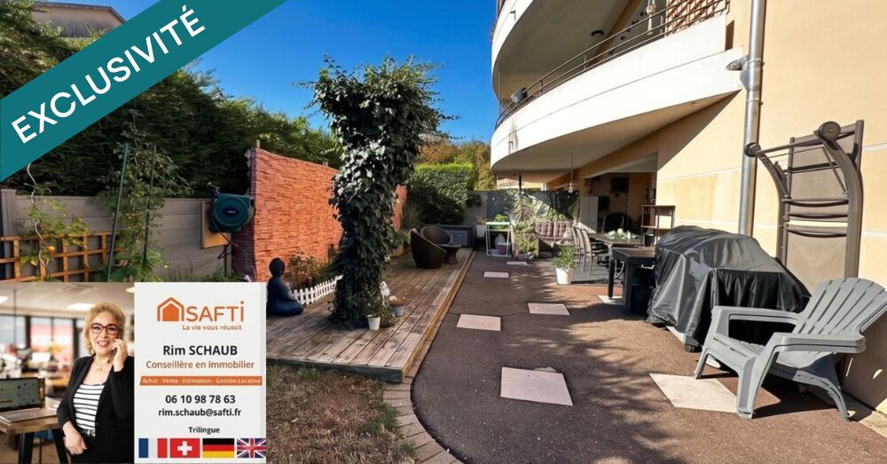 Vente Appartement EXCLUSIVITÉ – KEMBS LOECHLÉ | Magnifique F4 en Rez-de-Jardin (94 m²) avec terrasse, garage et jardin sans vis-à-vis Kembs