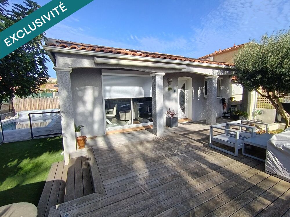 Vente Maison Villa plain pied 80m² sur terrain de 371m² avec piscine et garage Narbonne