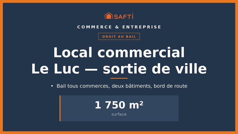   Droit au bail 1 750 m², Le Luc, tous commerces 