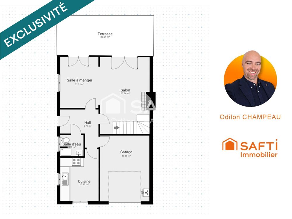 Maison 3 faces 130m2 - 5 chambres avec jardin, garage et panneaux solaires.