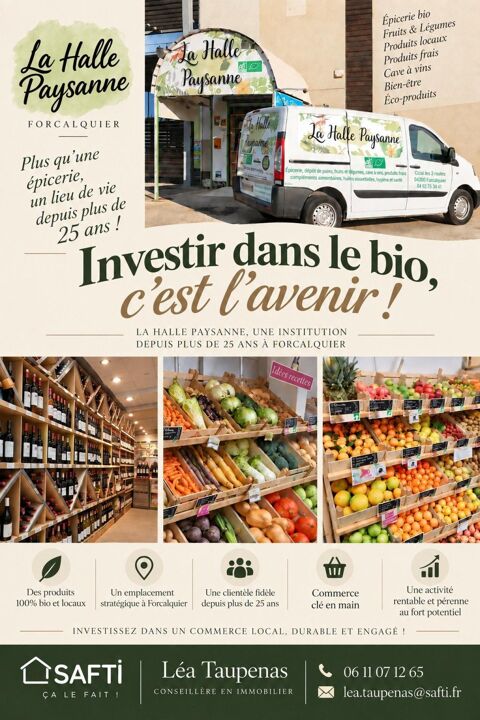   commerce bio clé en main, forte rentabilité. 