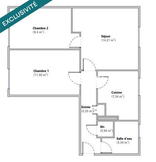  Appartement à vendre 3 pièces 52 m²