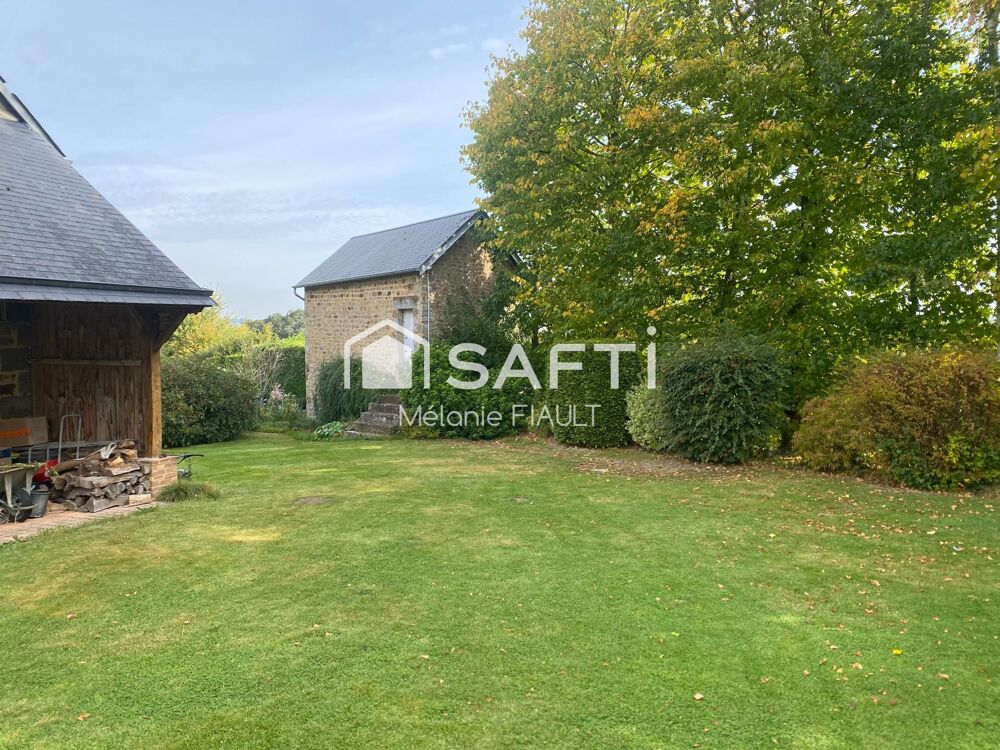 Maison de bourg, en pierre, 192 m², 5 chs, terrain 1469 m², Cerisy Belle Etoile