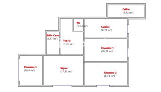  Appartement  vendre 4 pices 68 m