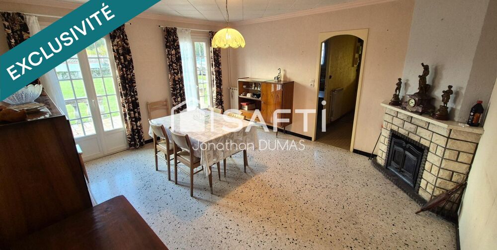 Maison de plain pied, 3 chambres, jardin, garage