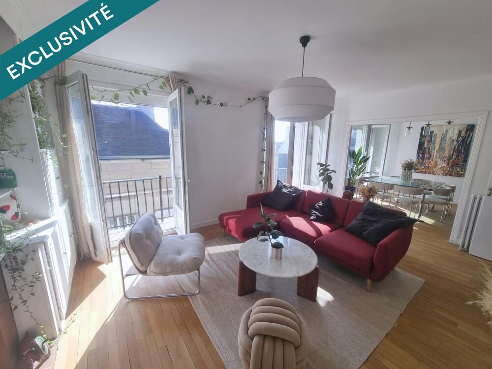 Dernier étage lumineux, sans vis-à-vis, refait à neuf, 3 chambres