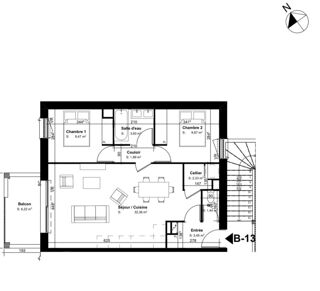  Appartement à vendre 3 pièces 65 m²