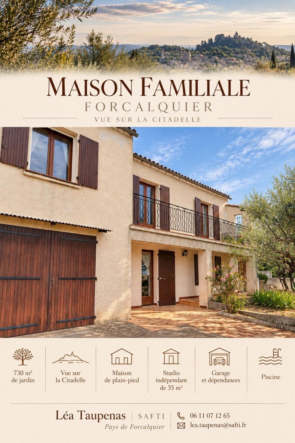 Vente Maison Maison vue Citadelle, piscine, jardin, studio Forcalquier