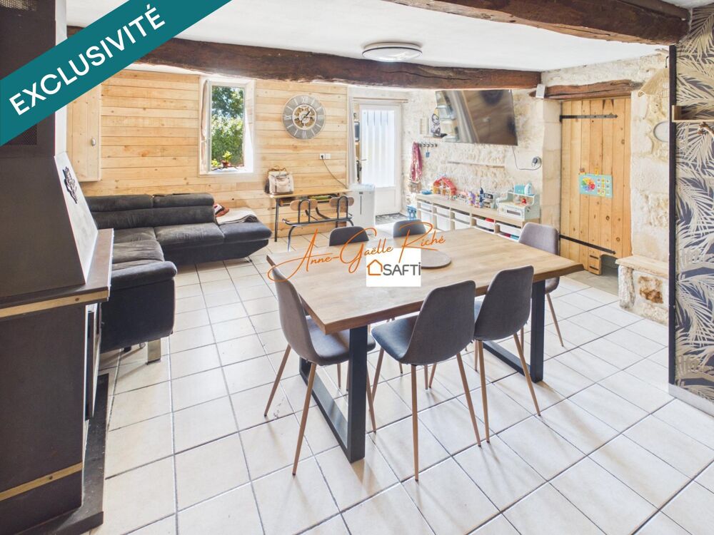 Maison en pierre, grandes chambres, potentiel dévolution et Panneaux photovoltaïques