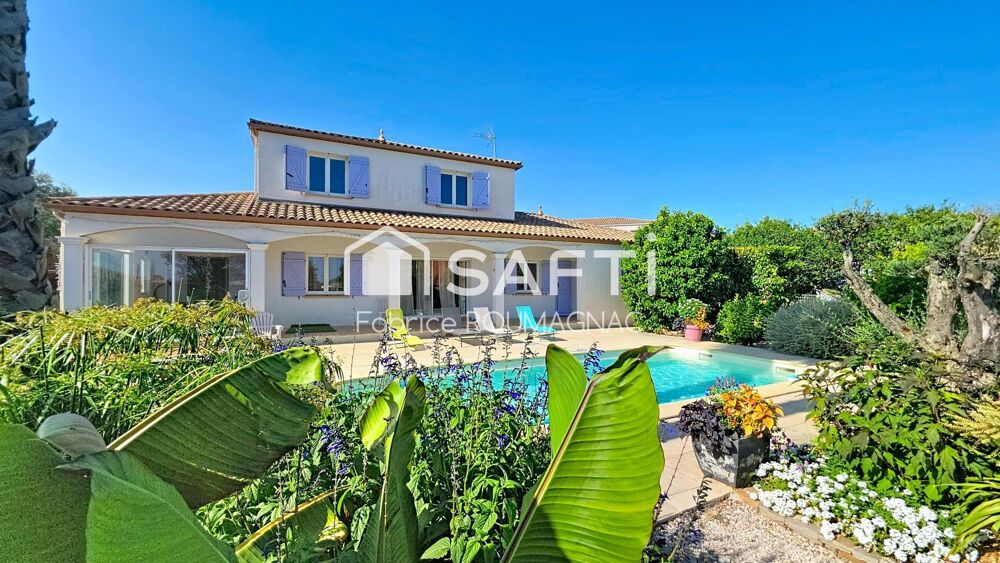 Maison de 153 m² avec piscine, garage, trois chambres sur une parcelle de 1265 m²