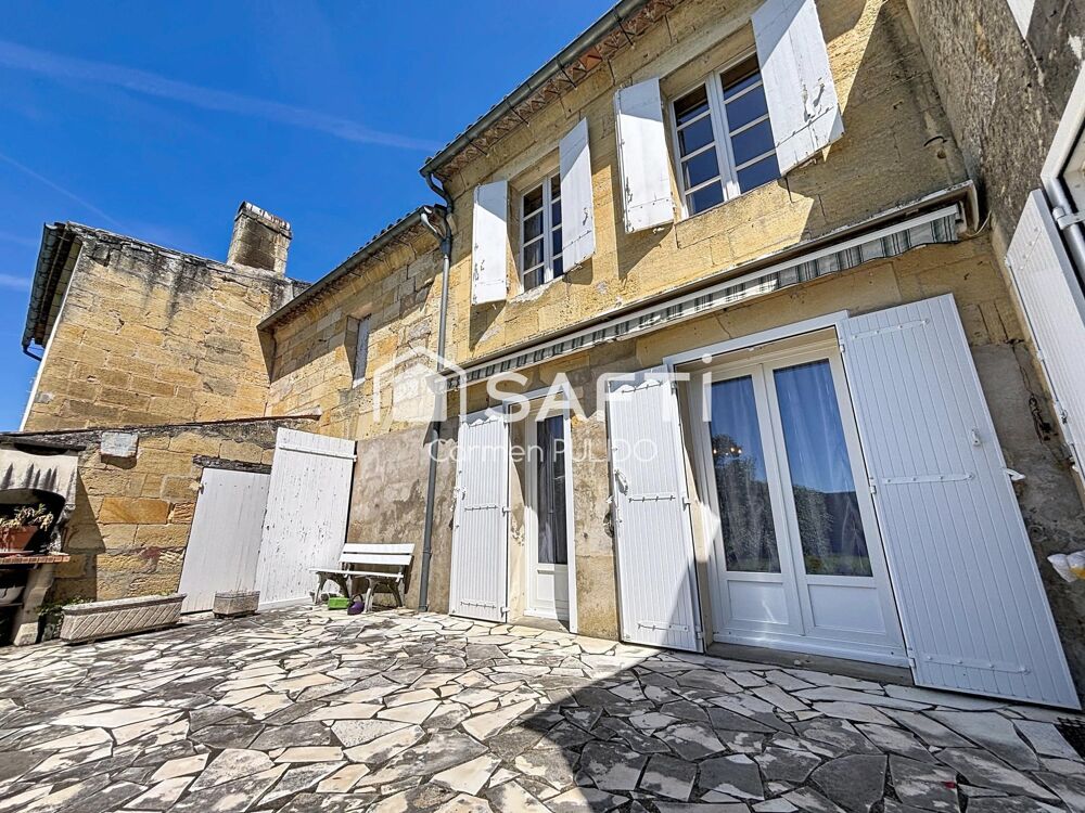 Maison en pierre de caractère avec garage et dépendances à Saint-Pey-d'Armens  2 099 m² sans vis-à-vis