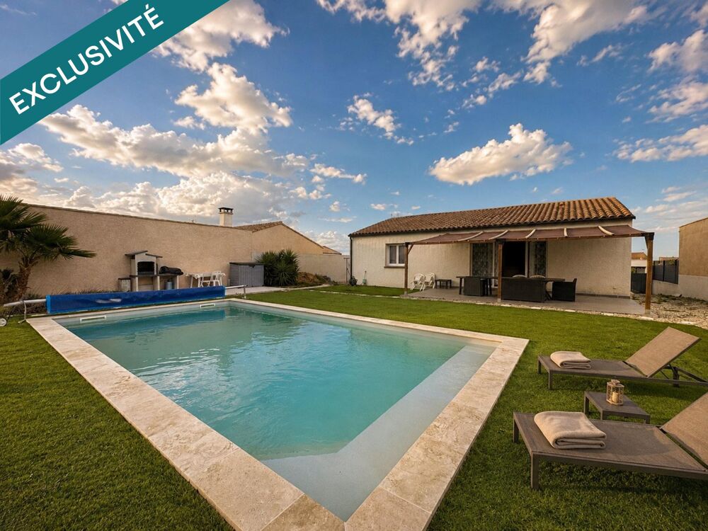 Vente Maison Villa contemporaine 4 faces au fond d'une impasse avec piscine 8x4 et panneaux photovoltaïques Cazouls-les-beziers