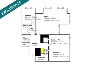  Appartement � vendre 4 pi�ces 87 m�