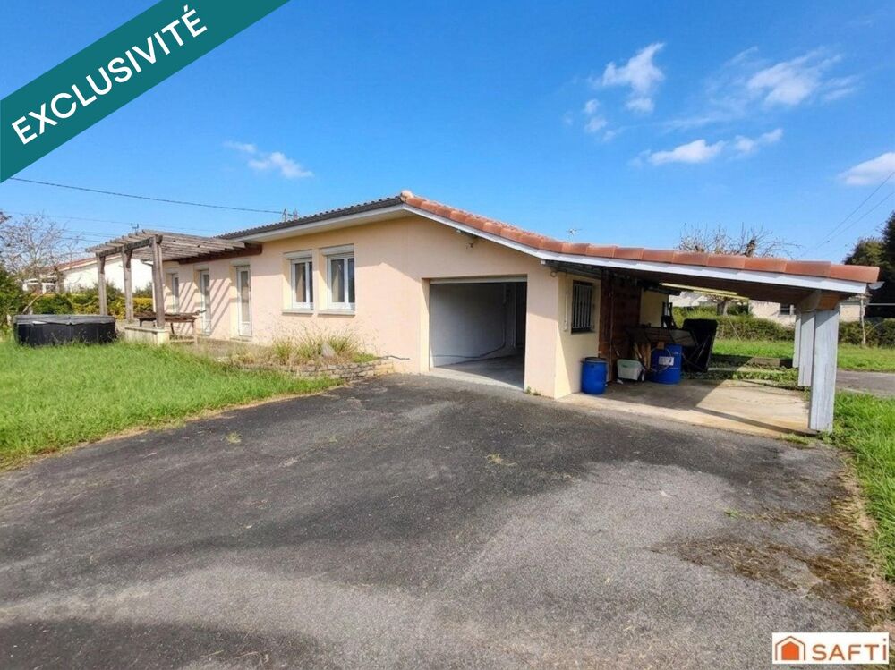 Maison de plain pied 95m2, 3 chambres, garage