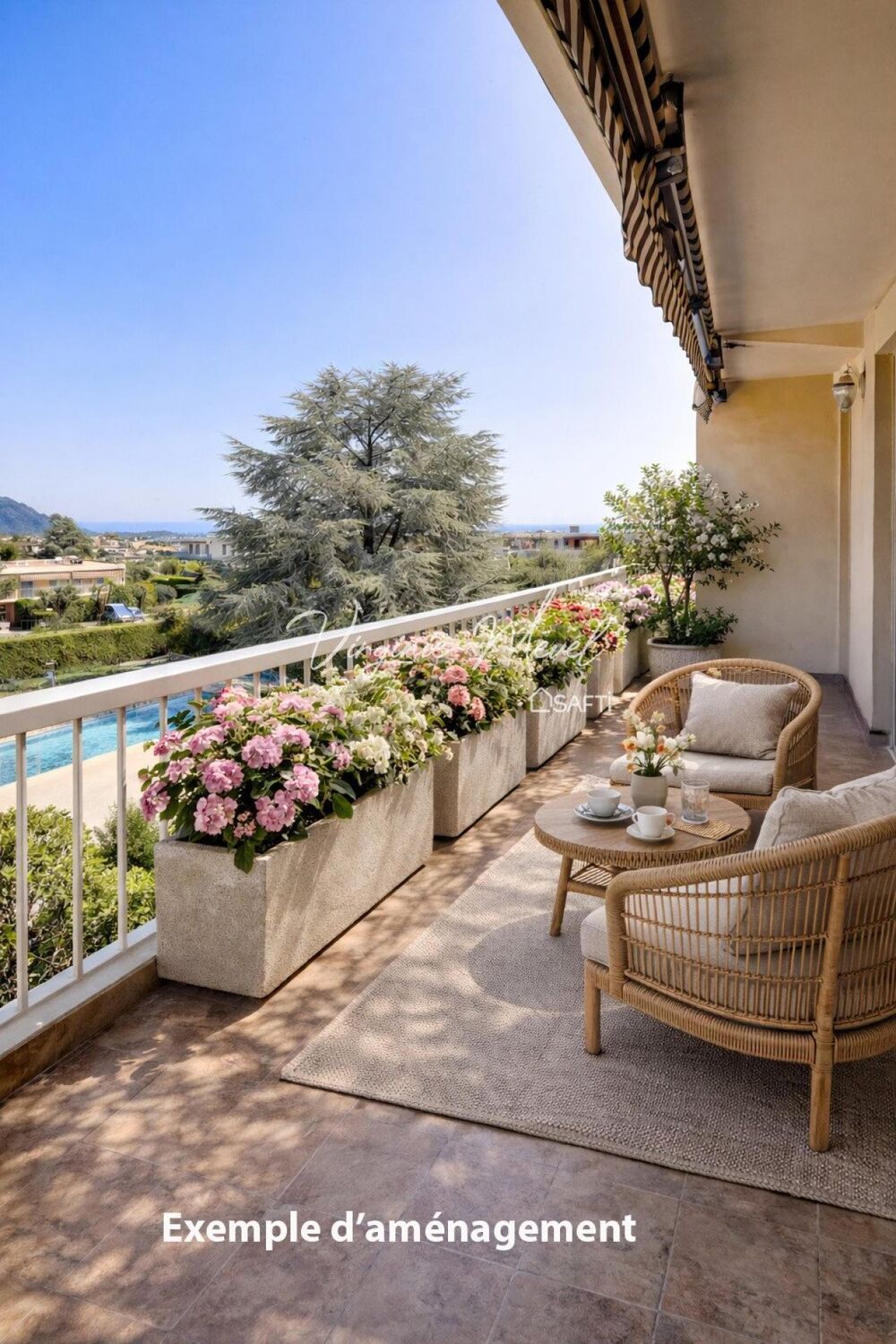 Vente Appartement Nice Saint Antoine de Ginestière 3/4 pièces 91m2 dernier étage vue mer à rénover Nice