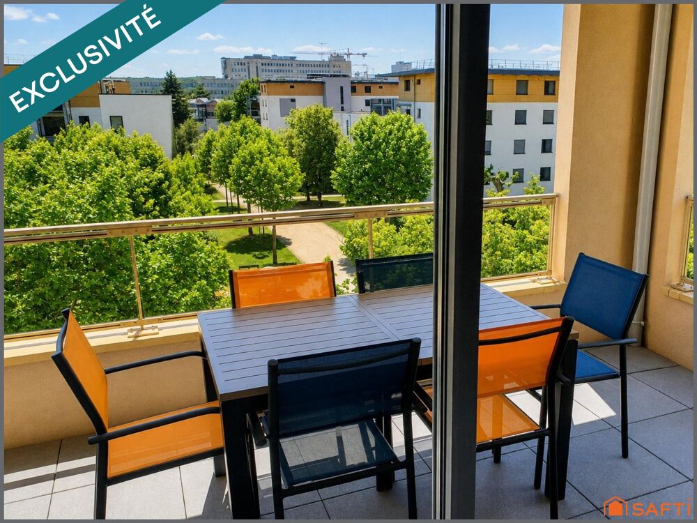 T4 lumineux, 2 loggias, vue parc et double garage
