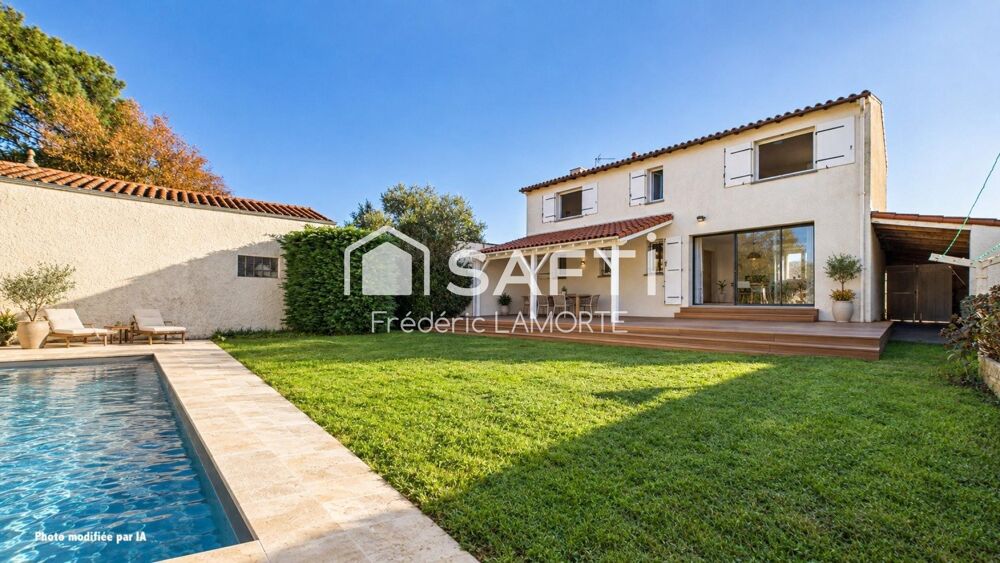 Maison 150m² piscine, grand garage - 2km océan