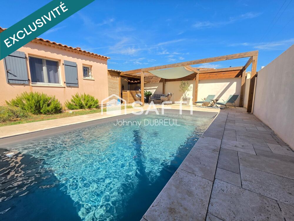 Vente Maison PIGNANS - MAISON DE PLAIN-PIED T4 DE 94M2, PIÈCE DE VIE DE 42M2, PISCINE, GARAGE, TERRASSE CARRELÉE, MAGNIFIQUE TERRAIN PLAT DE Pignans