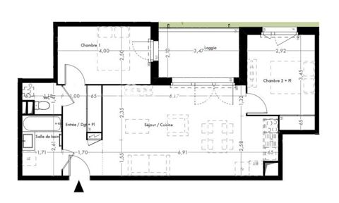   Appartement T3 de 61 m� avec balcon et stationnements � R�sidence neuve Appartement - 3 pi�ce(s) - 61 m�