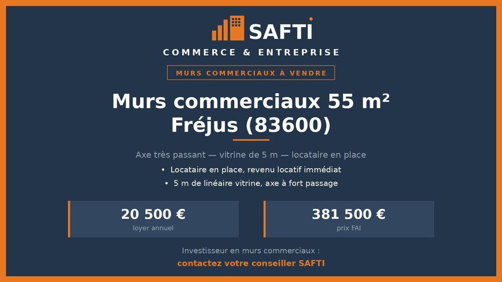   Murs commerciaux loués - 55 m² - Fréjus 