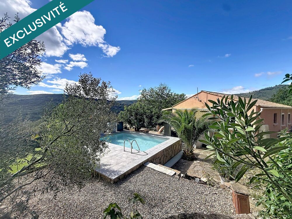 Vente Maison Villa de 97m2 avec vue dégagé, comportant piscine, spa et grand salon avec poêle à bois Villemagne-l'argentiere