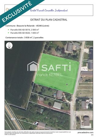  Terrain � vendre 3830 m�