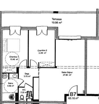  Appartement � vendre 3 pi�ces 63 m�