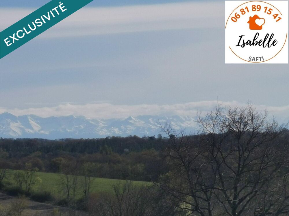 Maison de 75 m² de plain-pied individuelle, 2 chambres, vue sur les Pyrénées, avec très beau terrain 5146 m².