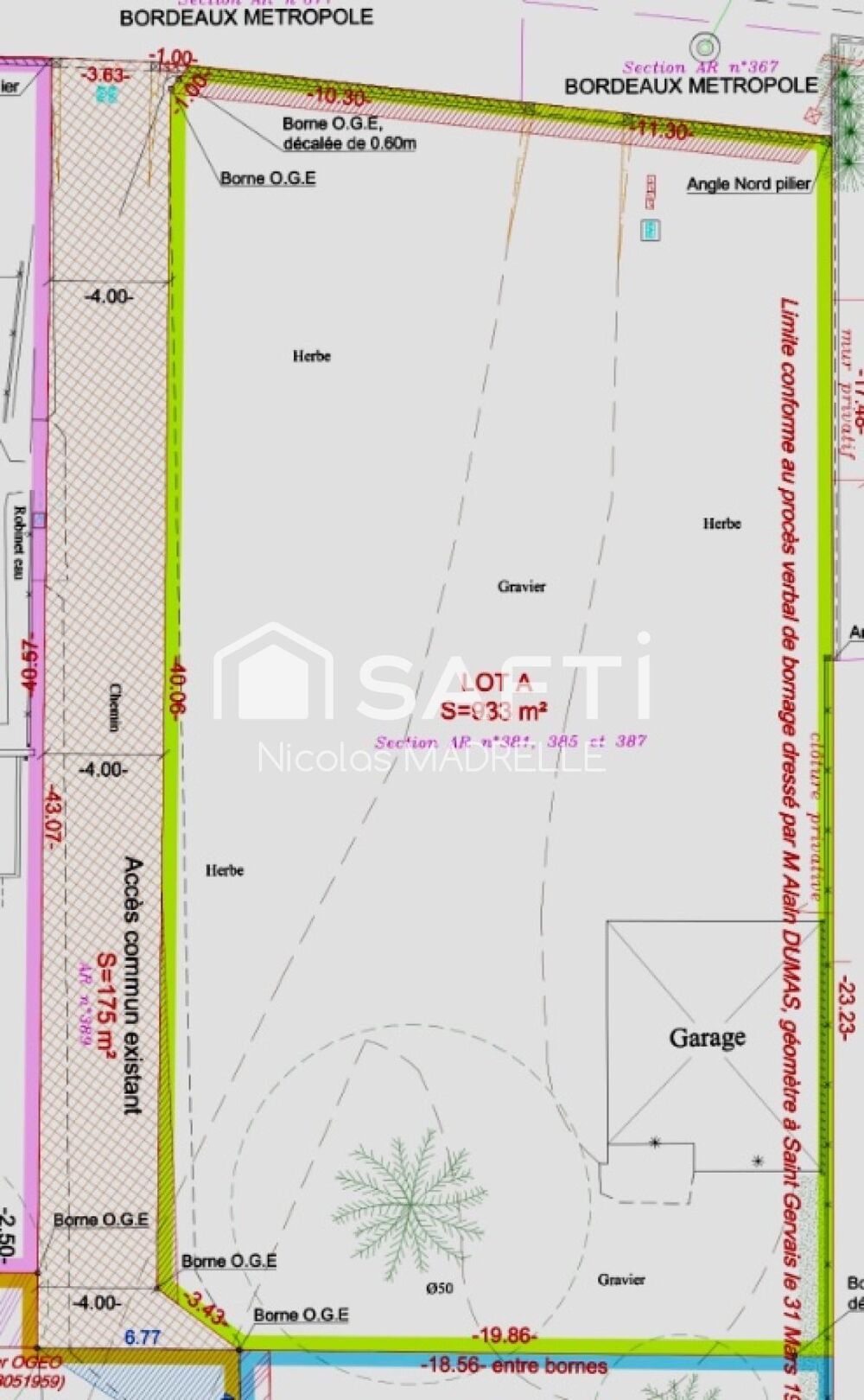 Vente Terrain Terrain plat 933 m2, libre de constructeur, Ambarès-et-Lagrave Ambares-et-lagrave