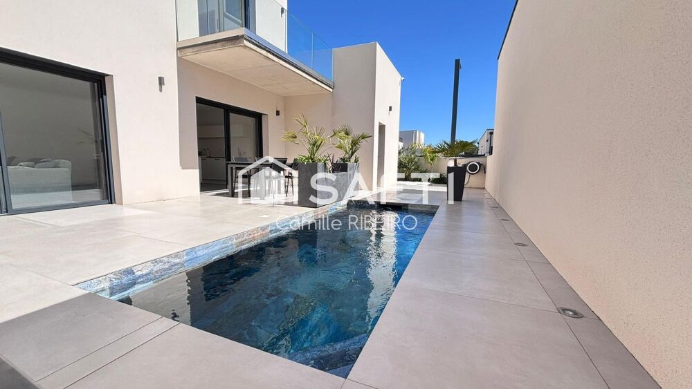 SERIGNAN, VILLA ARCHITECTE T4, PISCINE, JACUZZI, GARAGE ET PLACES DE PARKING