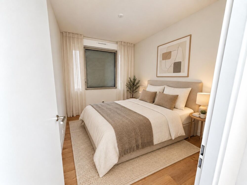 Un appartement neuf aux volumes généreux et prestations contemporaines, sublimé par une vue dégagée sur les toits de Bordeaux