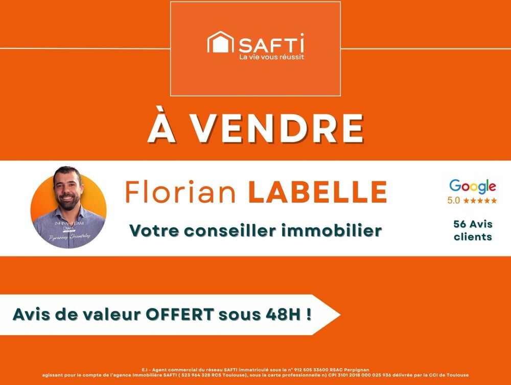 Vente Maison Villa F5 de 112 m² avec garage et piscine Pia