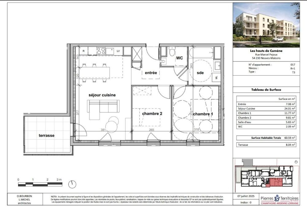 À VENDRE  T3 NEUF (VEFA)  NEUVES-MAISONS