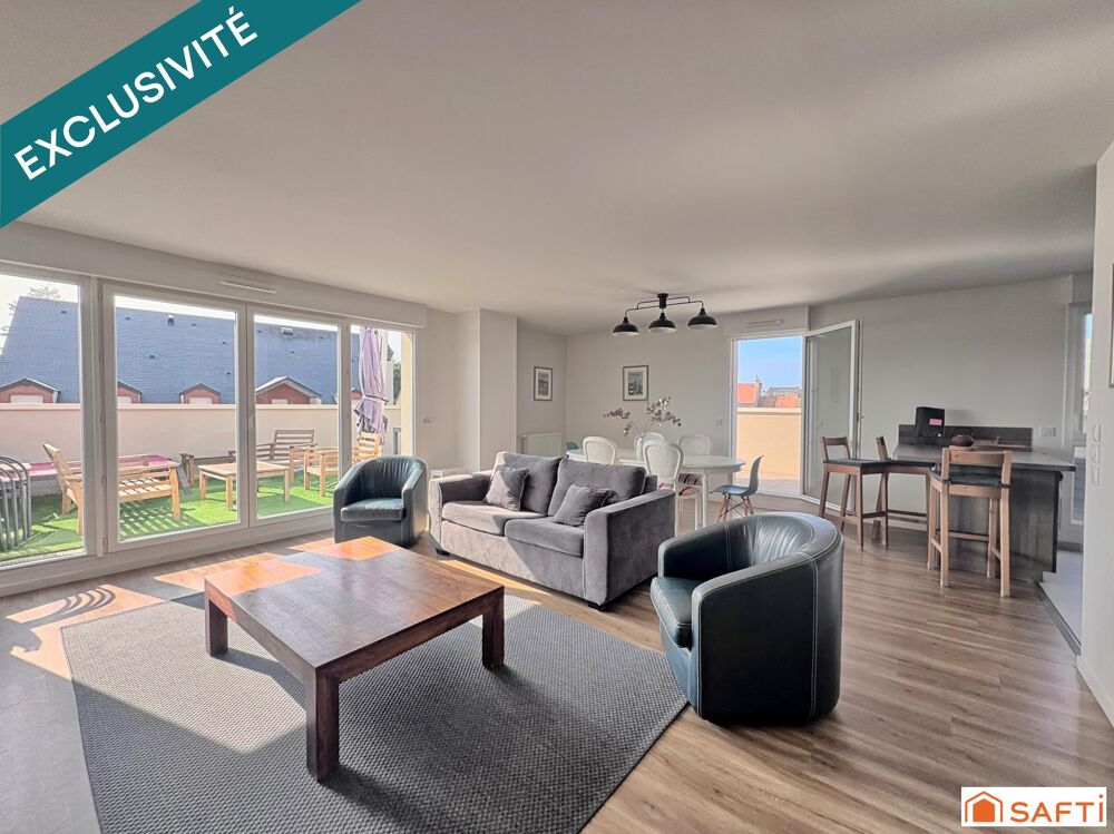 Dernier étage, terrasse sud-ouest de 45 m²