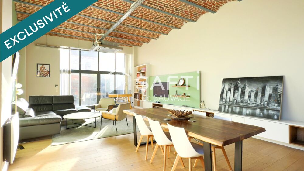 Vente Appartement Loft 138 m2 Limite Mouvaux-3 ch. + terrasse  + Pkg Tourcoing