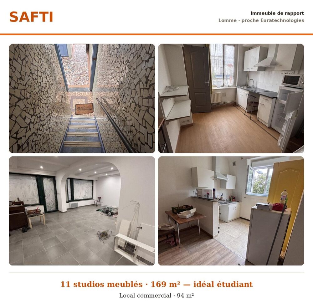 Vente Immeuble Immeuble de rapport, à Lomme, 11 studios, 1 bureau et local commercial Lille