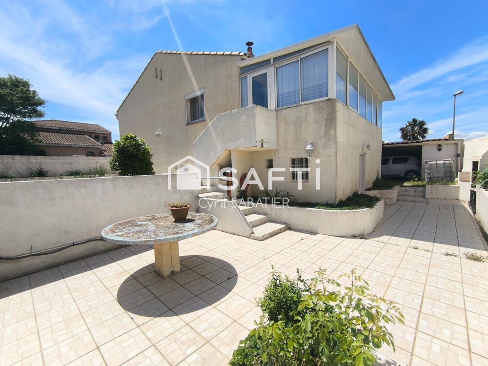 Maison 3 faces, 140m², 3 chambres, garage, sous sol