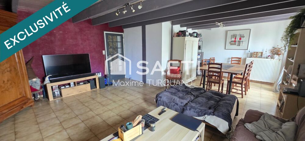 Maison 111m², 3 chambres, dépendances et grange.